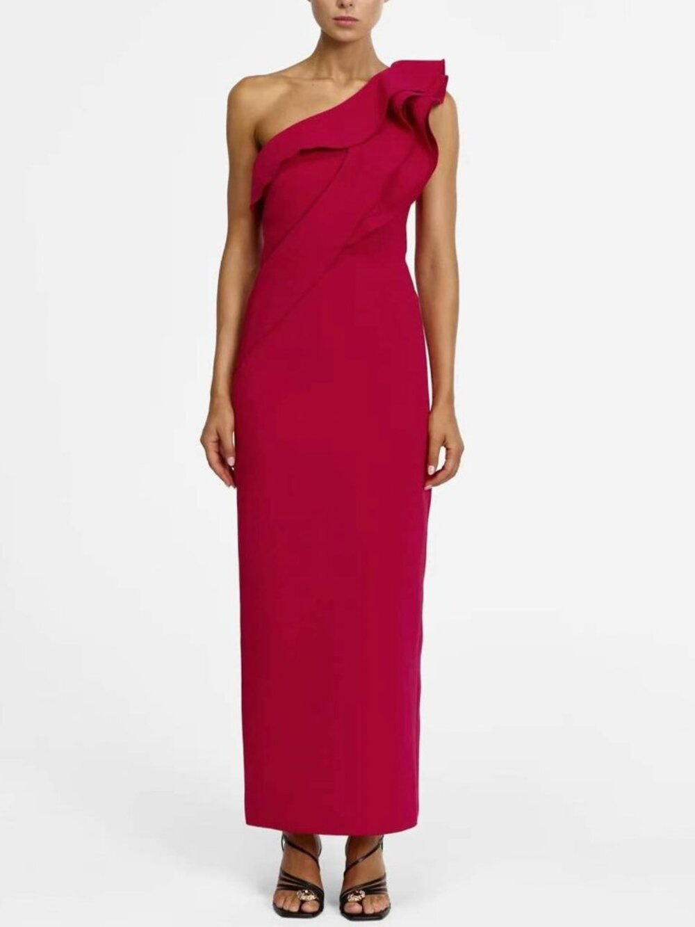 Acler Matlock Maxi Dress Gown AU10/US6 Berry Pink One Shoulder Cocktail Party